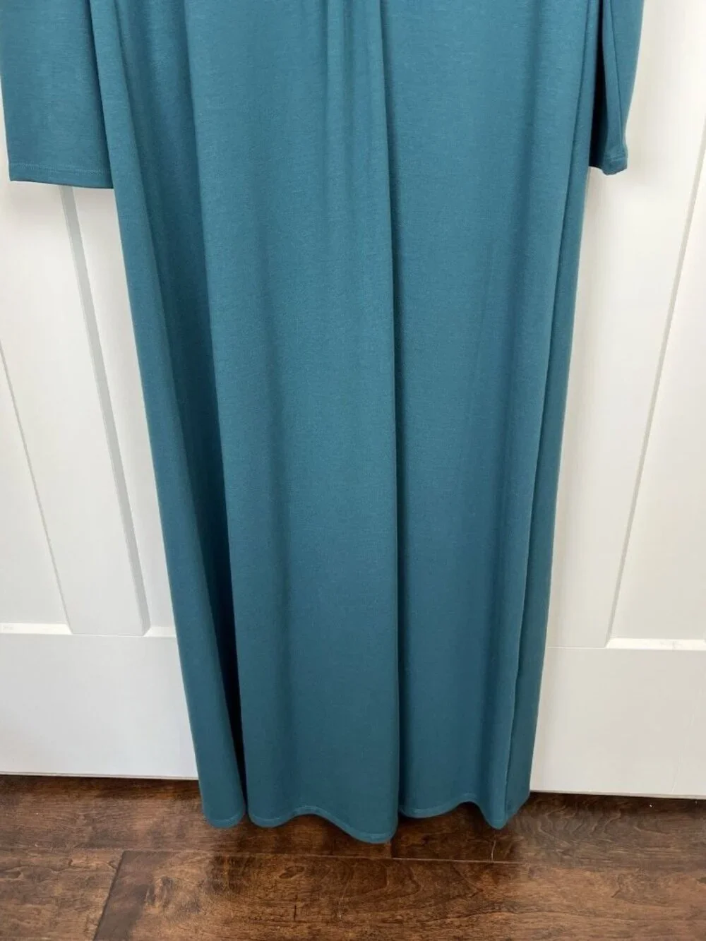 Soft Surroundings Lagia Maxi Dress XL Teal Twist Front Long Sleeve NWT $120 - Picture 6 of 12